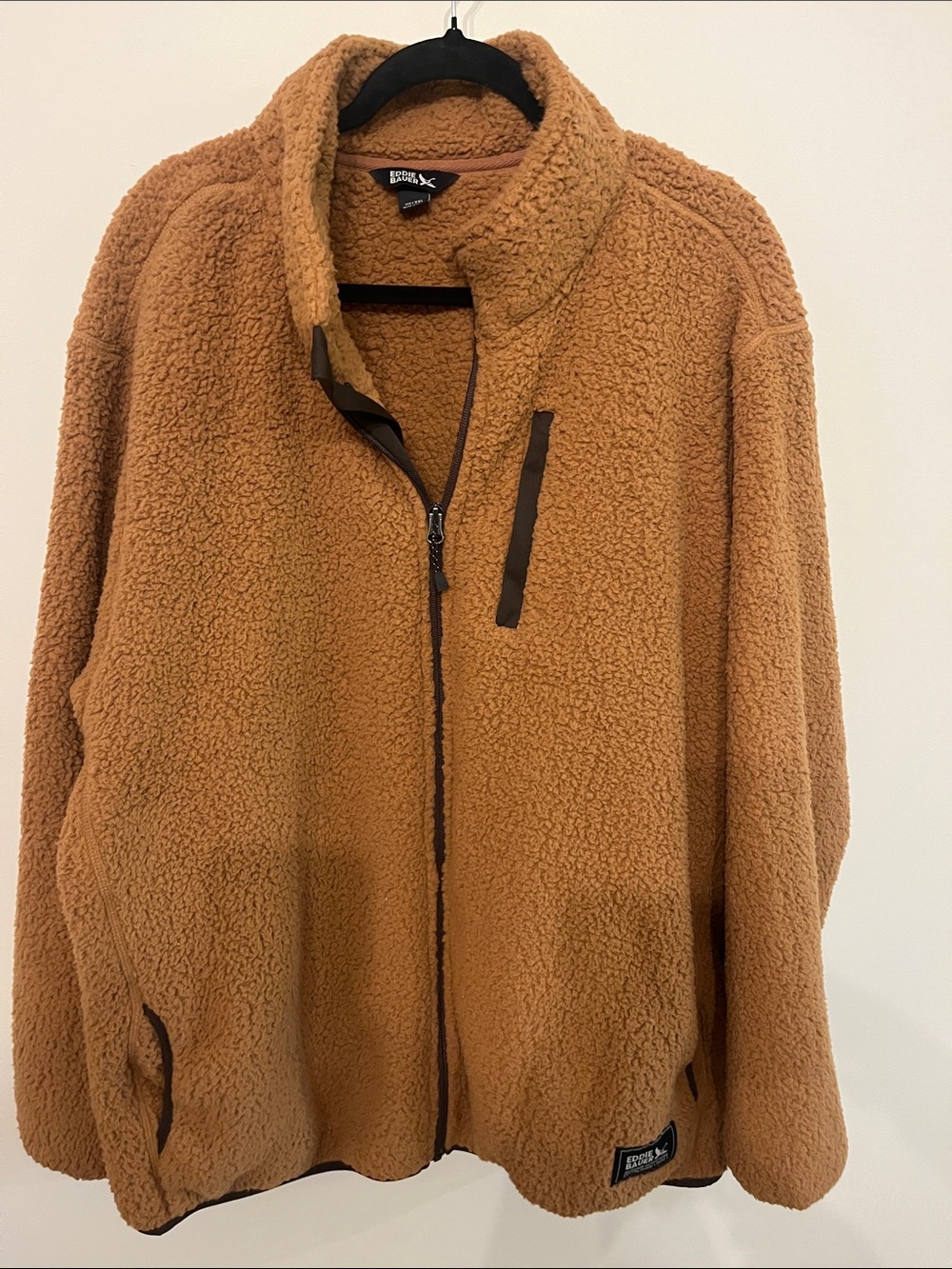 Eddie Bauer Caramel Teddy Sherpa Full-Zip Jacket